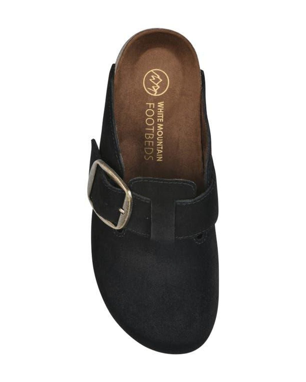 White Mountain Black Big Easy Buckle Mule