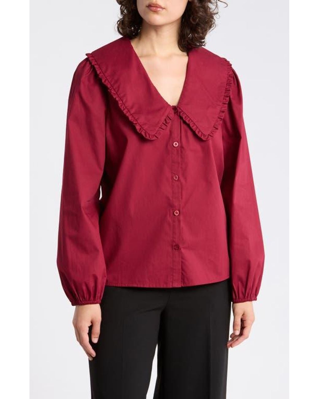 Gemma Jane Red Peter Pan Collar Top