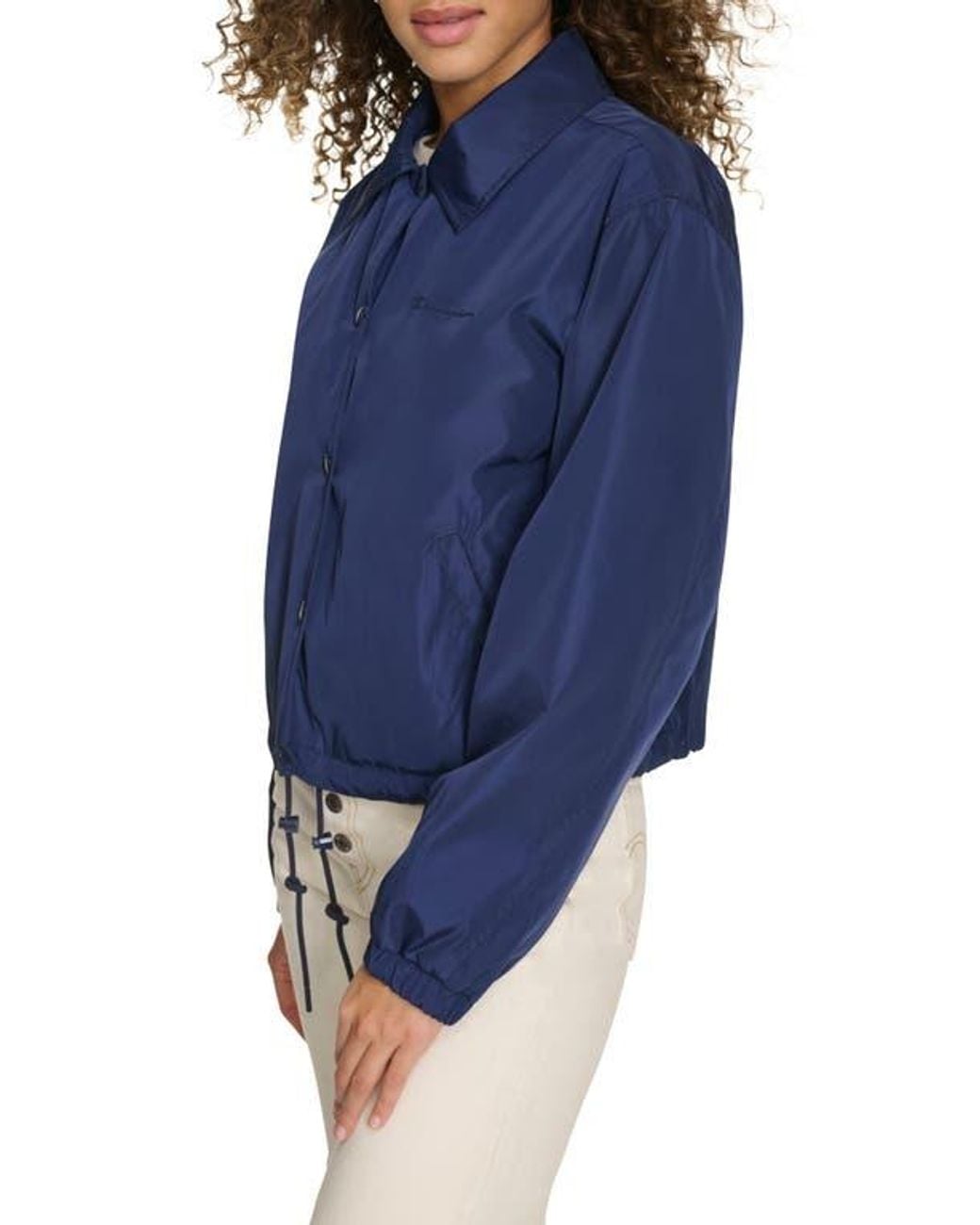 Champion Blue Cropped Coached Jacket