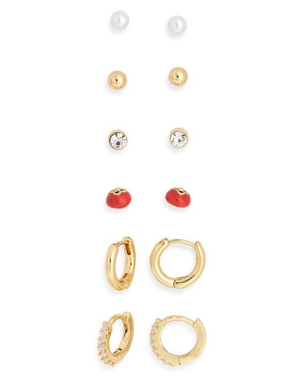 Leith Pink 6-Pack Tomato Assorted Earrings Set