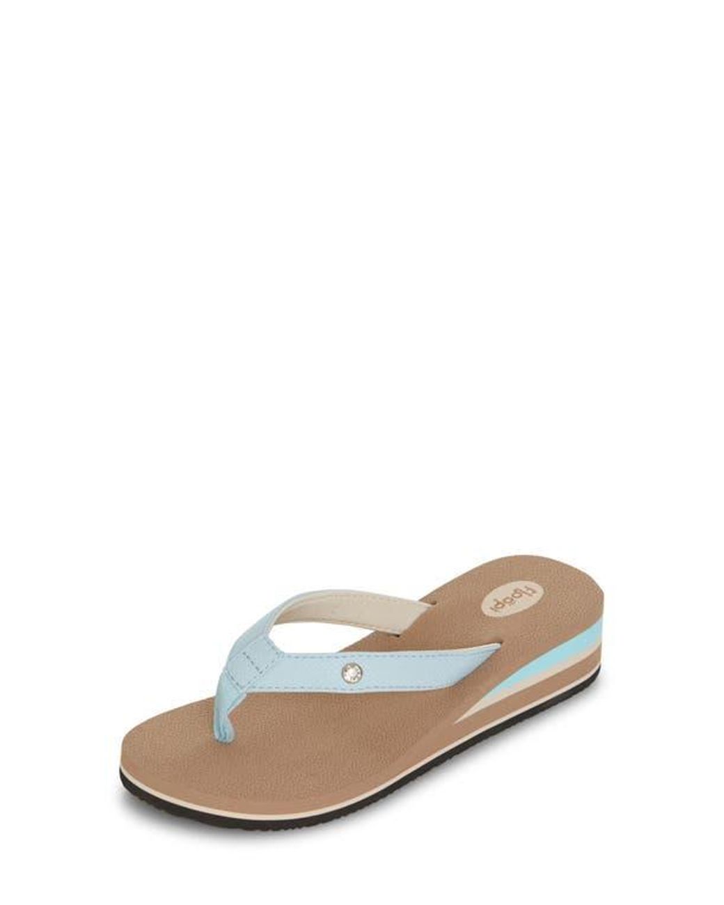 FLOOPI White Flip Flop Wedge Sandal