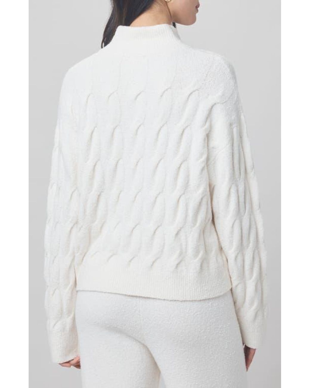 Splendid White X @Cellajaneblog Cable Half Placket Sweater