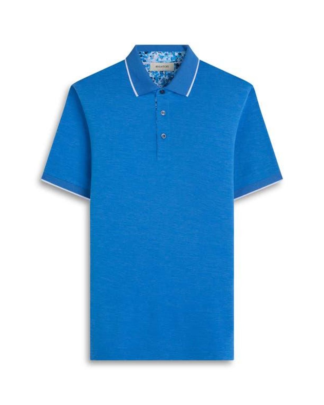 Bugatchi Blue Three-Button Performance Polo for men