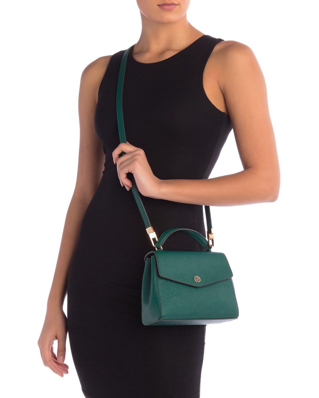 Tory Burch Robinson Small Top-handle Satchel in Green | Lyst