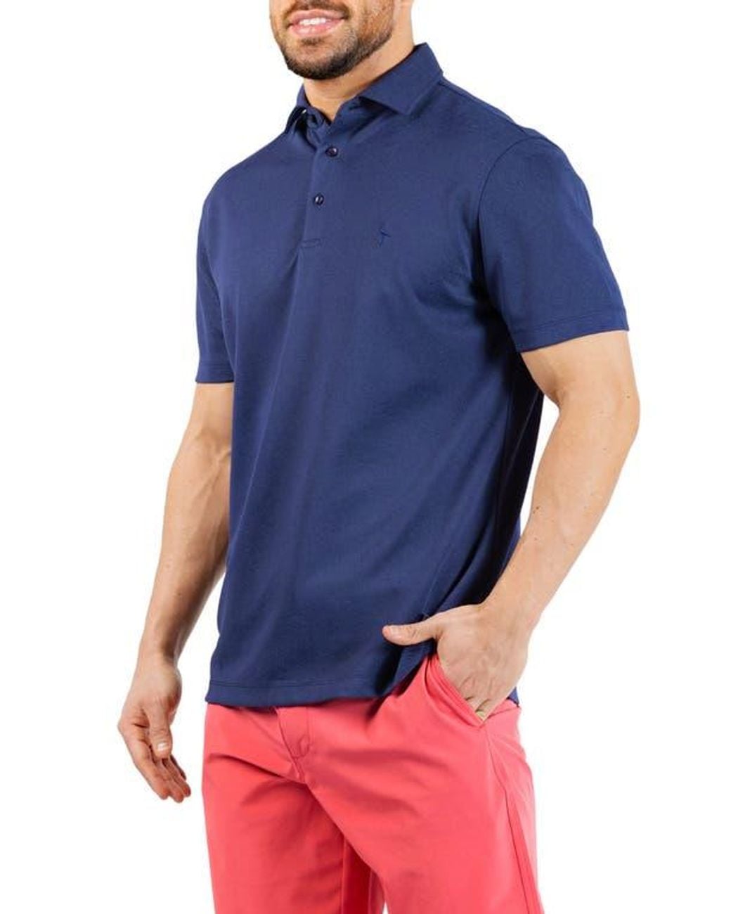Tailorbyrd Blue Knit Polo for men