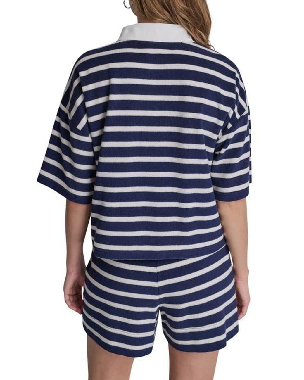 DKNY Blue Stripe Terry Polo