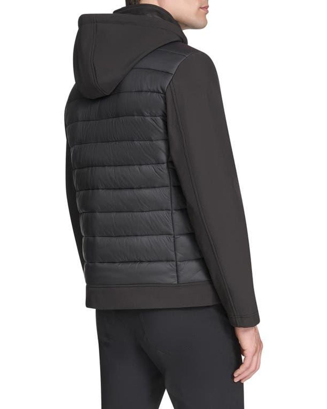 Kenneth Cole Black Quilted Zip-Up Jacket for men
