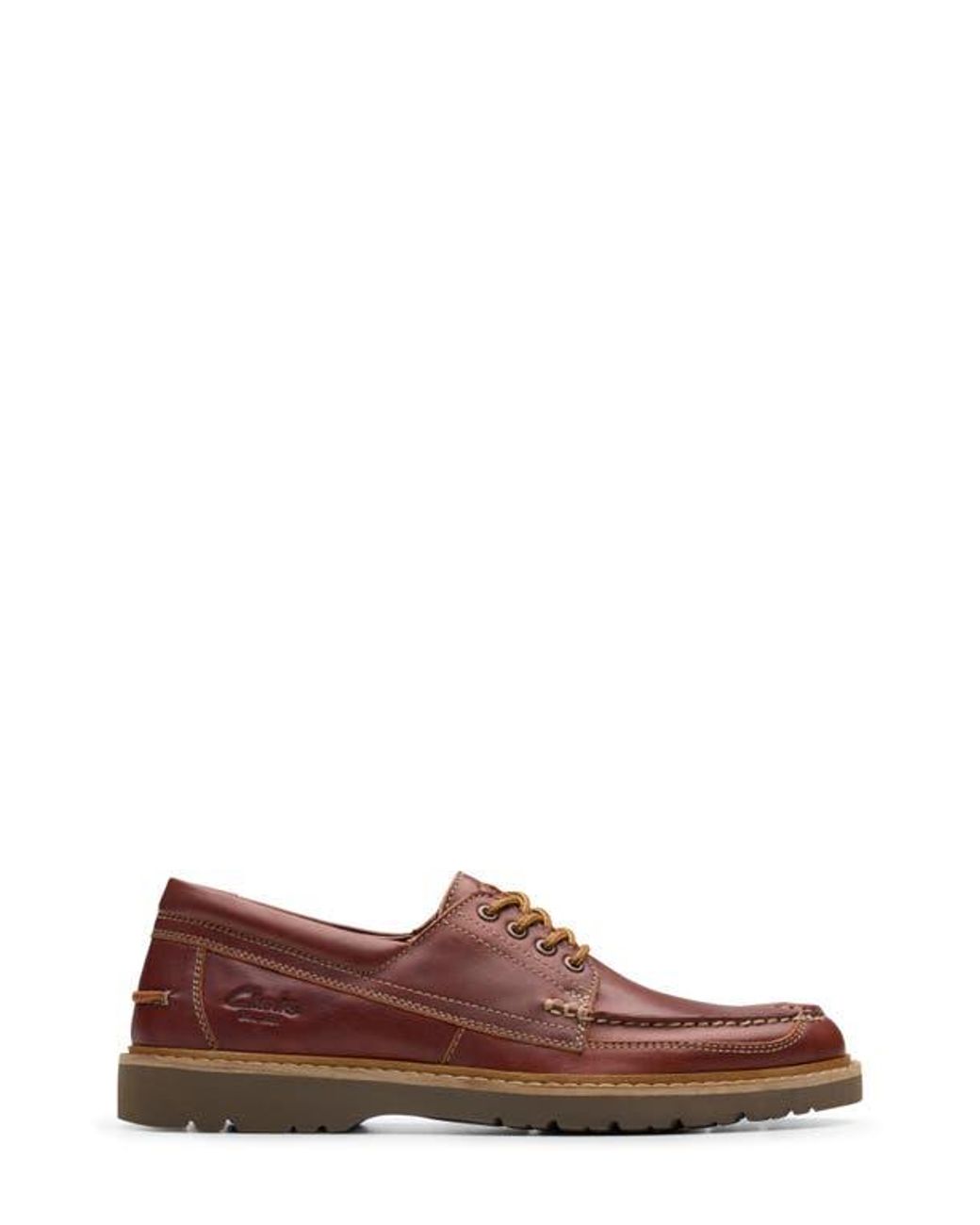 Clarks Brown Weltridge Moc Toe Derby for men