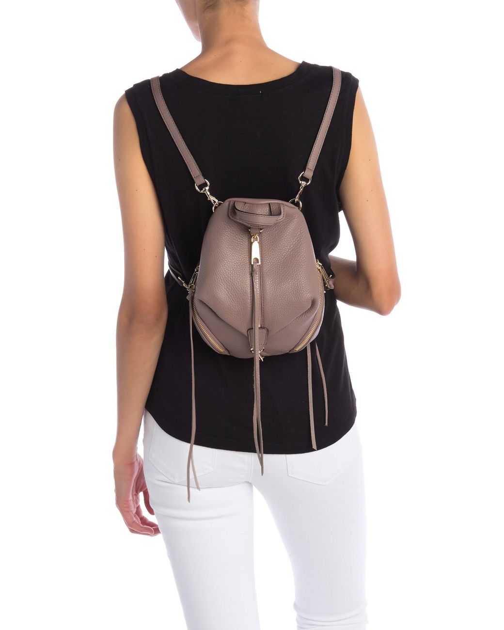 Rebecca Minkoff Convertible Mini Julian Backpack in Brown | Lyst