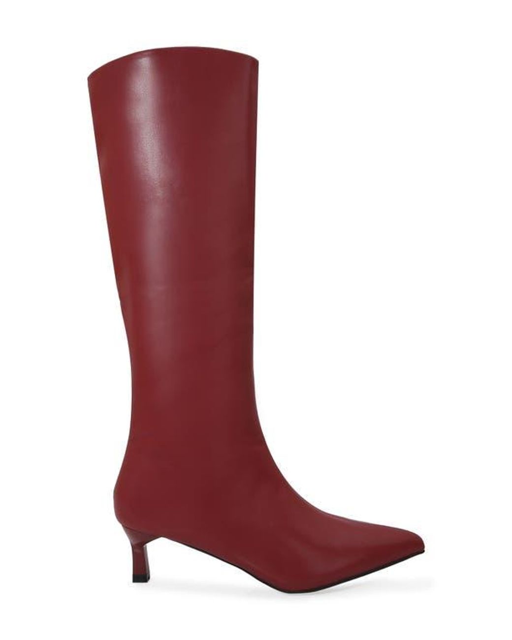 BERNESS Red Samara Kitten Heel Knee High Boot