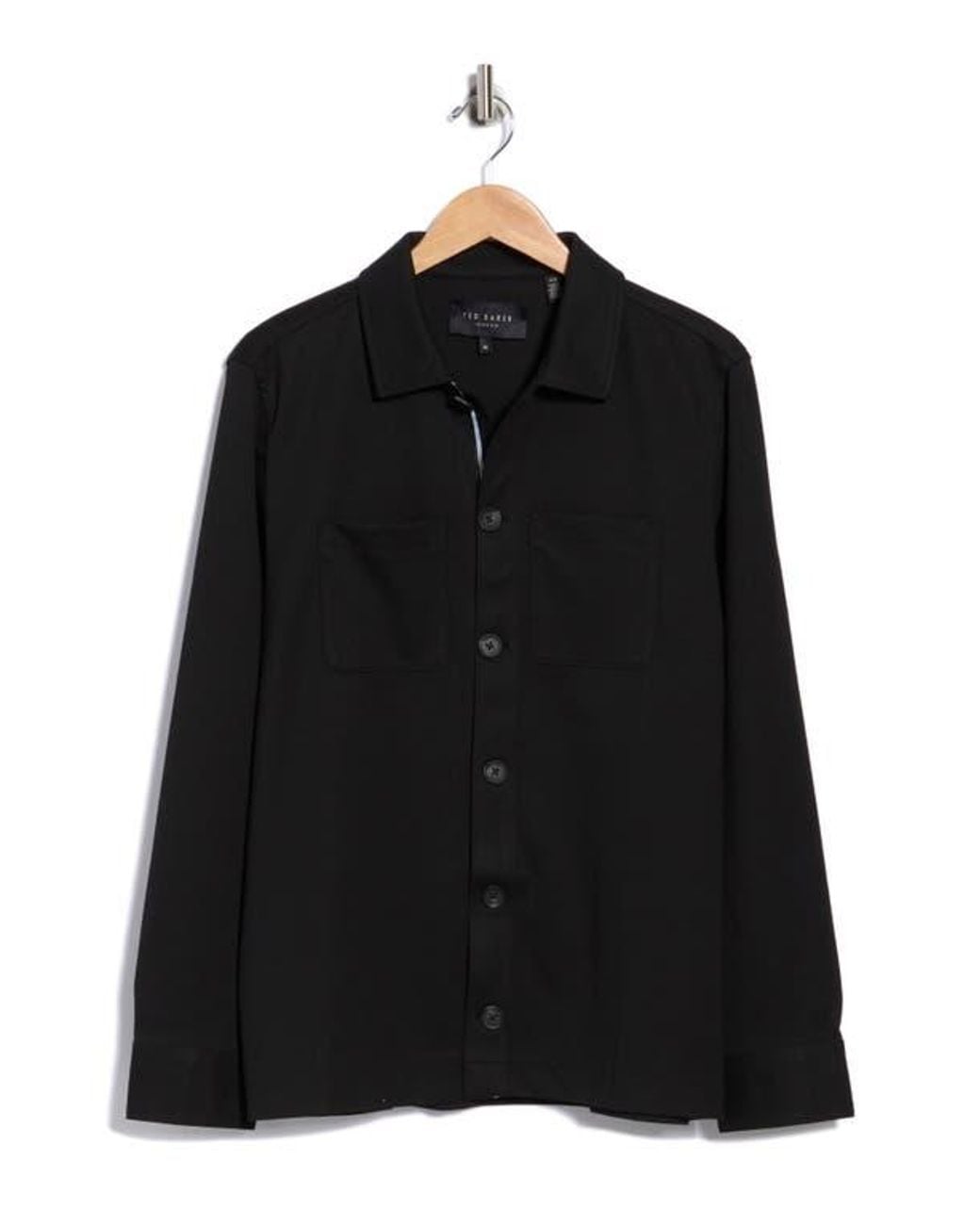 Ted Baker Black Button Front Shirt Jacket for men