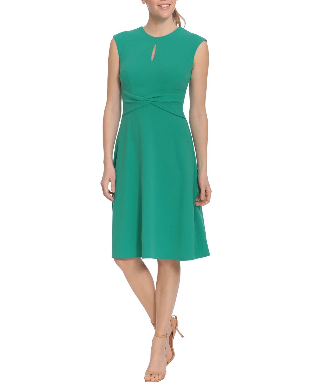 London Times Twist Waist Keyhole Dress In Ppgr At Nordstrom Rack in ...