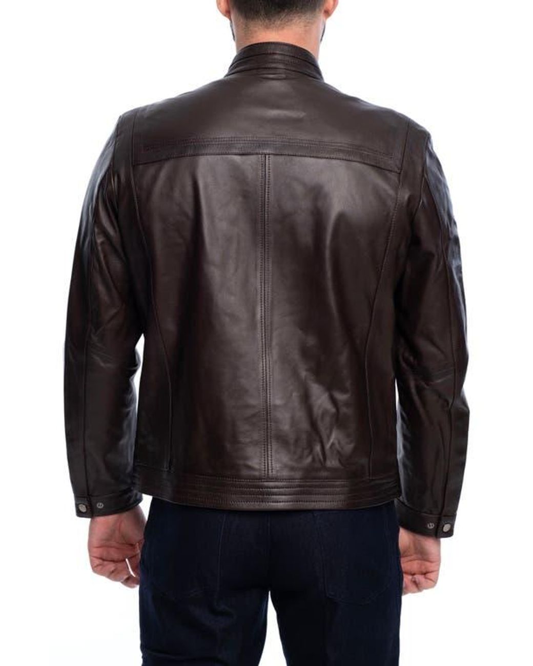 VELLAPAIS Black Lisbon Leather Jacket for men