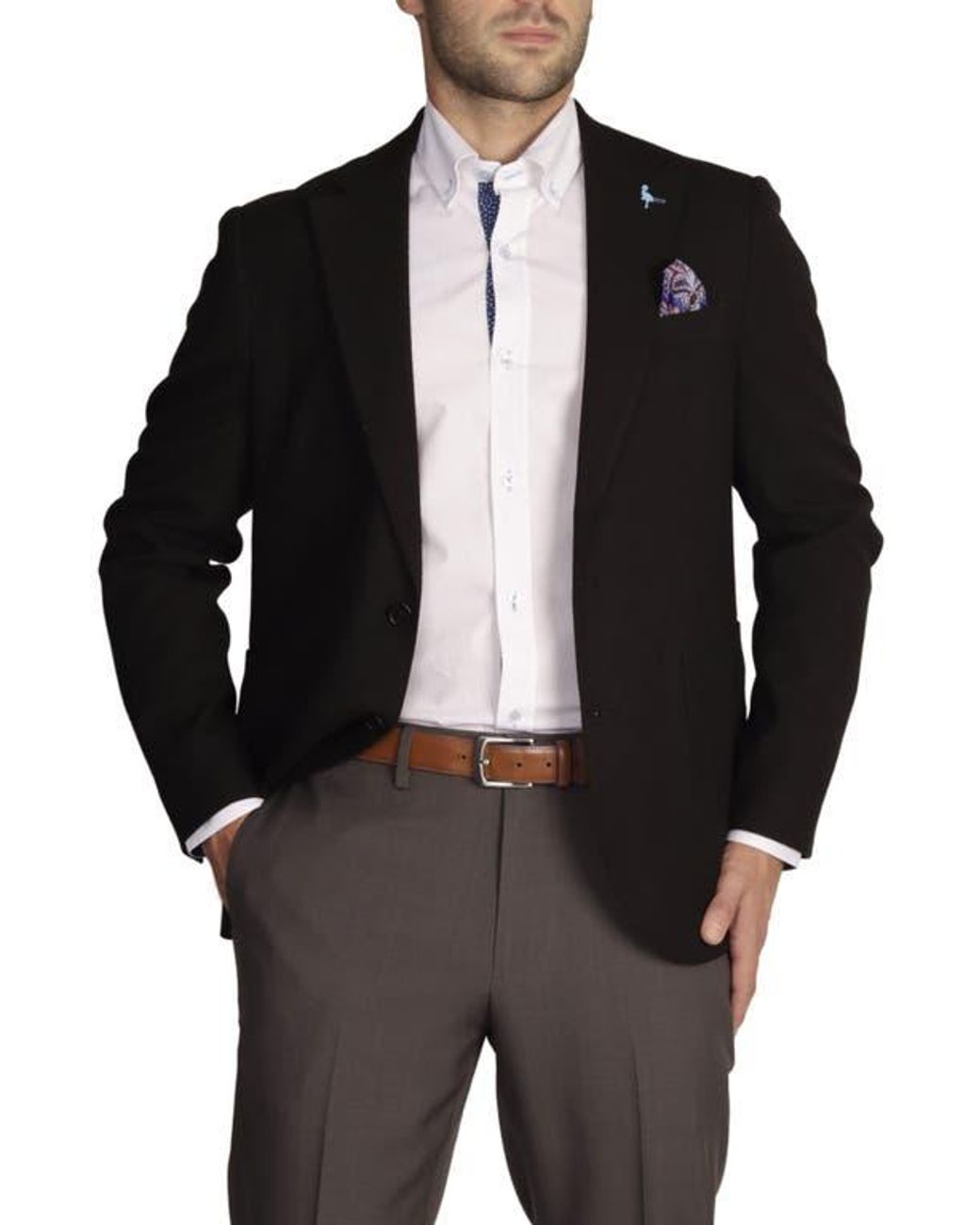 Tailorbyrd Black Solid Textured Sport Coat for men
