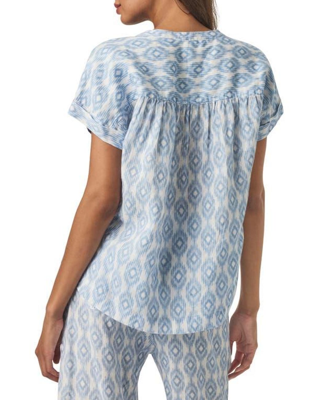 Splendid Top Splendid St.Tropez Linen Blend Top in Blue | Lyst