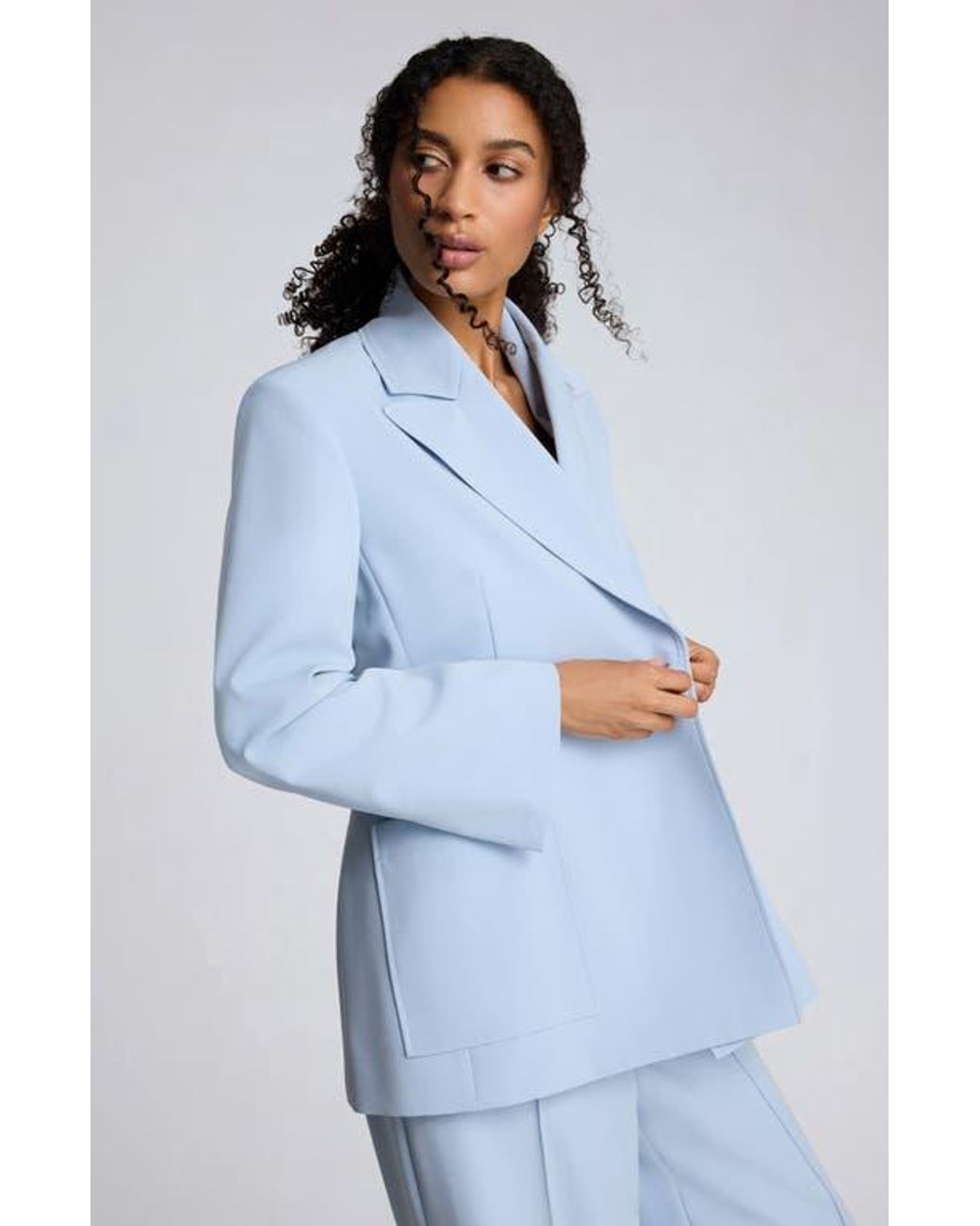 Kenneth Cole Blue Double Breasted Contour Jacket