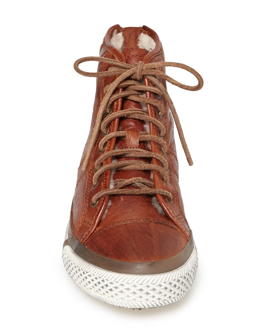 Frye Greene Back Zip Shearling Lined Leather High Top Sneaker in Brown for  Men | Lyst