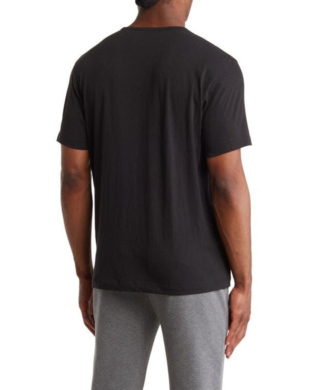 Theory Black Pima Cotton Precise Crewneck Tee for men
