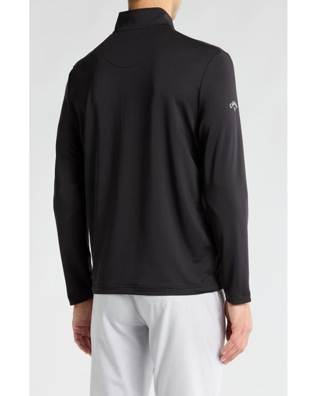 Callaway Apparel Black Fitted Quarter-Zip Golf Pullover for men