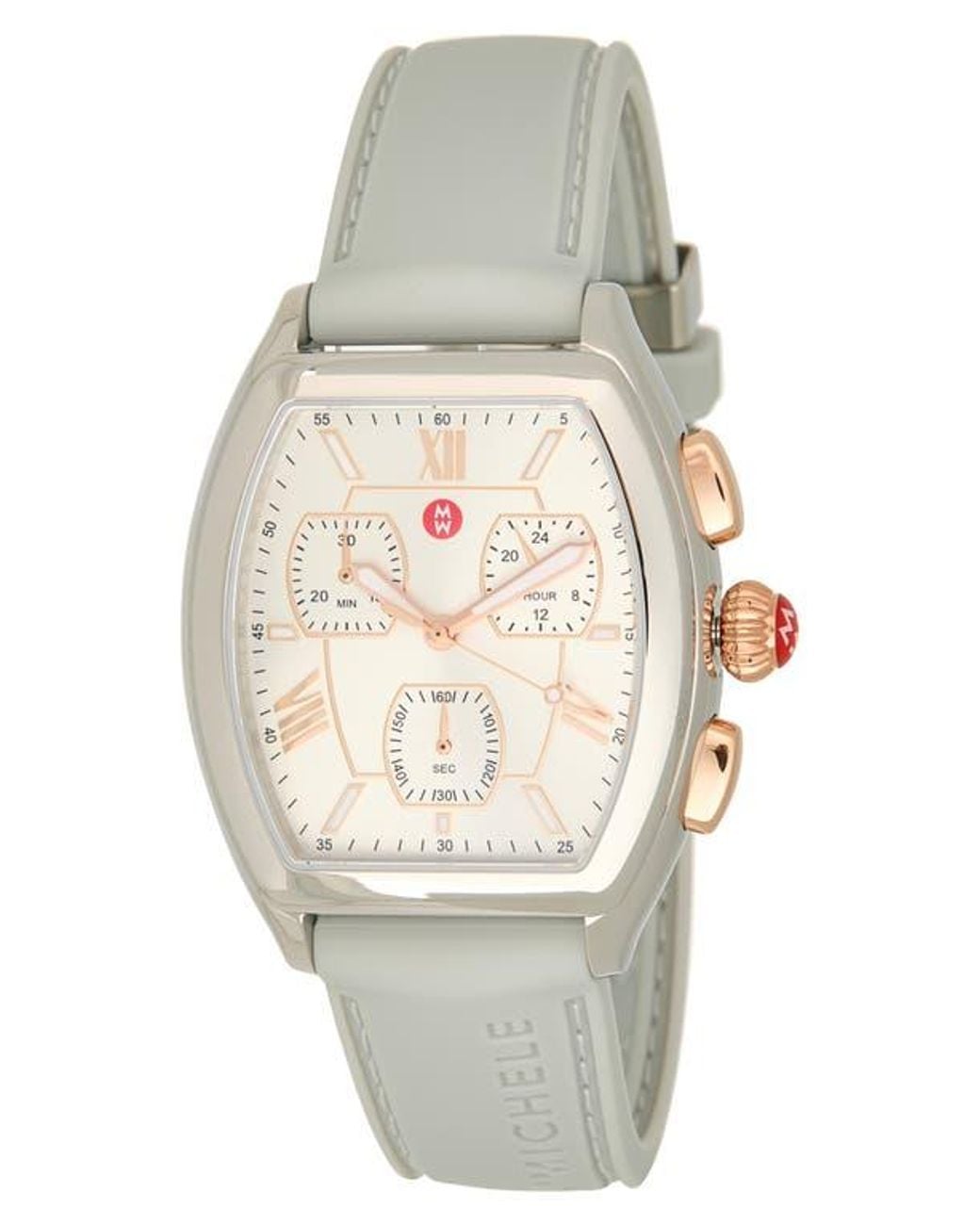 Michele Releve Sport Silicone Strap Watch, 35Mm in Gray for  display picture 3