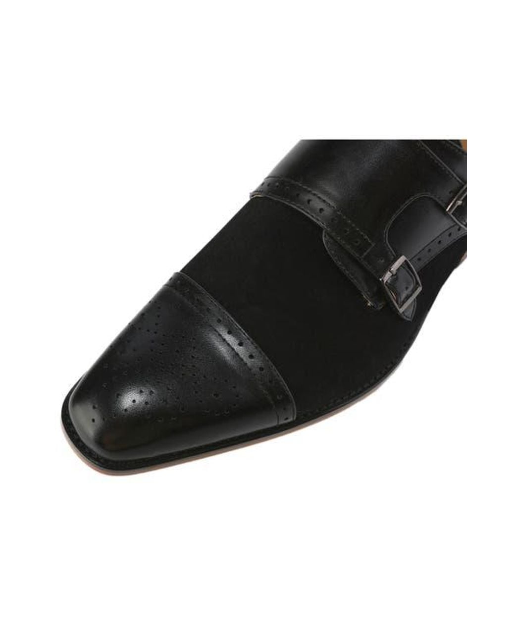 Gino Vitale Black Double Monk Strap Loafer for men