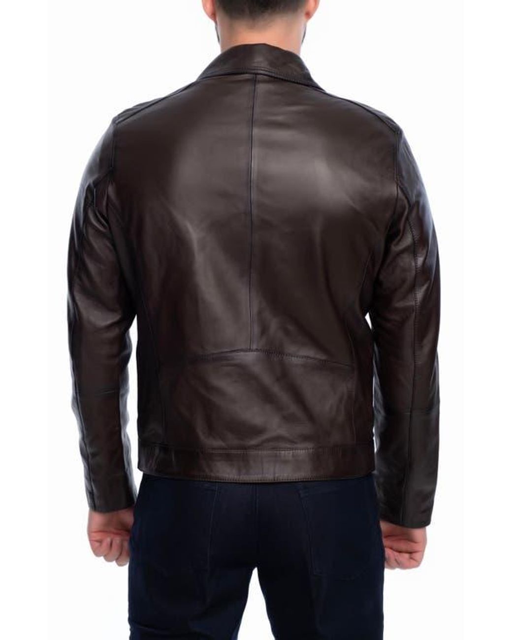 VELLAPAIS Black Winston Leather Jacket for men