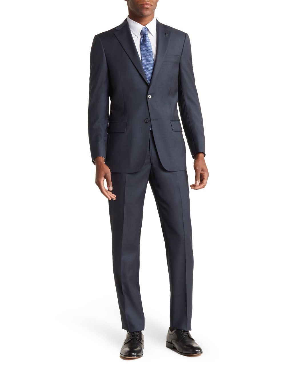 Hart Schaffner Marx Sold Two Button Notch Lapel Wool Suit In Navy At ...