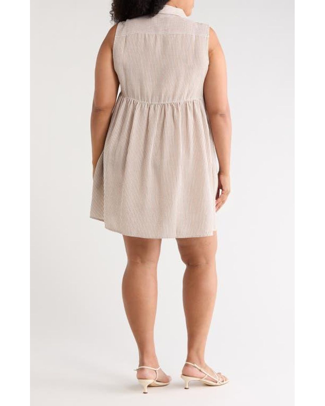 Max Studio Pink Pleated Button Front Dress