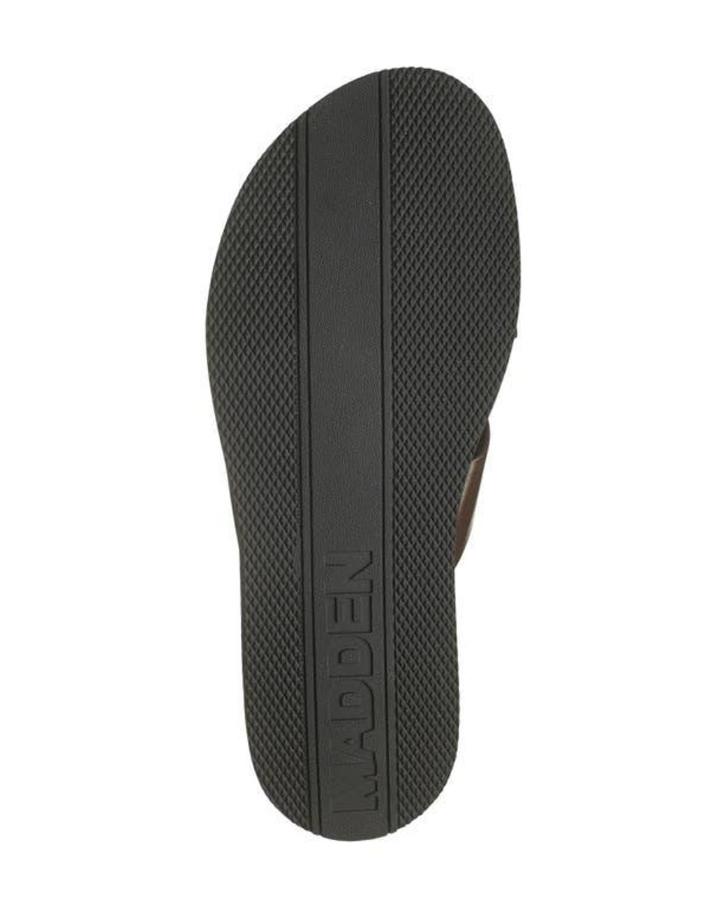 Madden Brown Cutout Vamp Slide Sandals for men