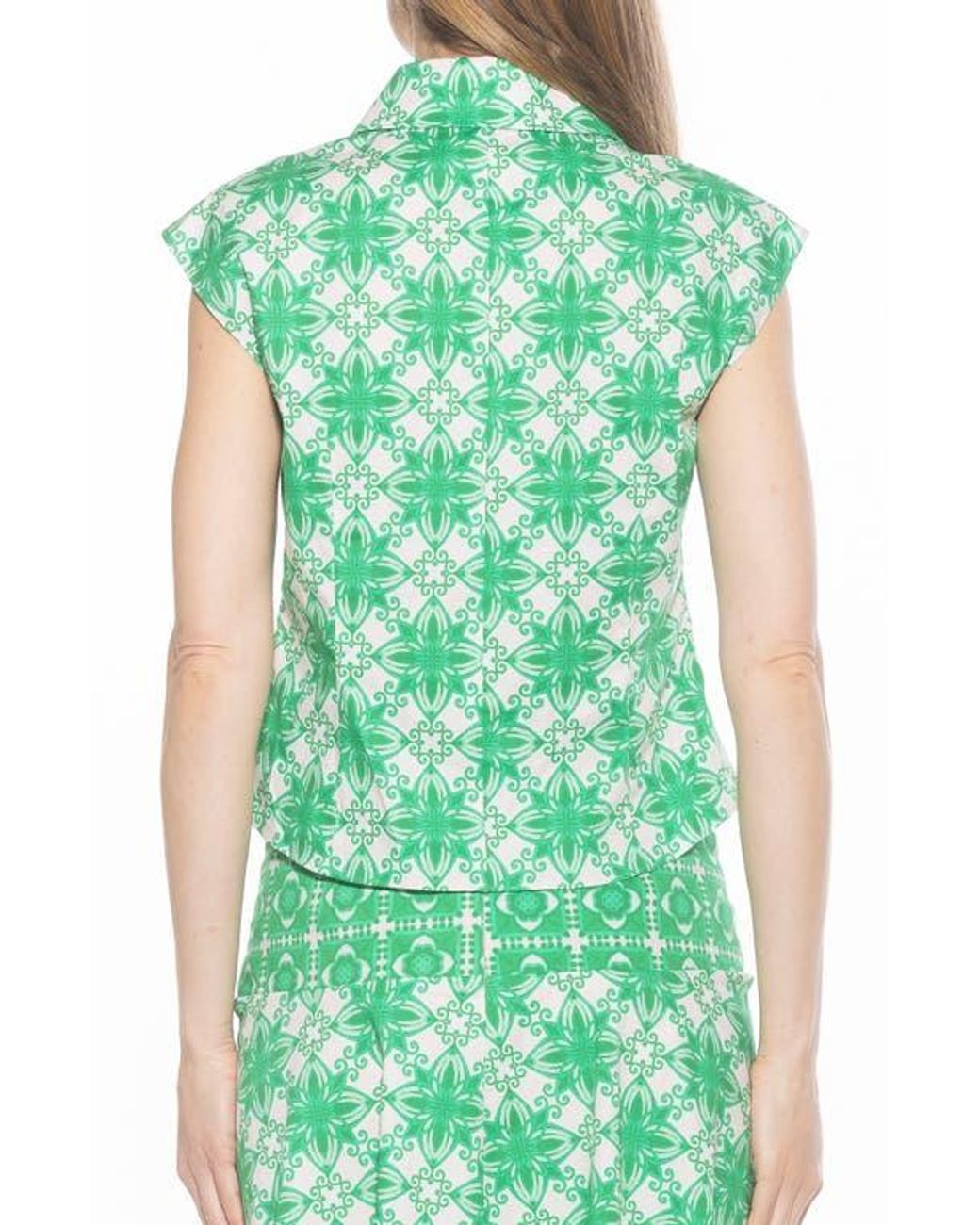 Alexia Admor Green Juniper Button-Up Shirt