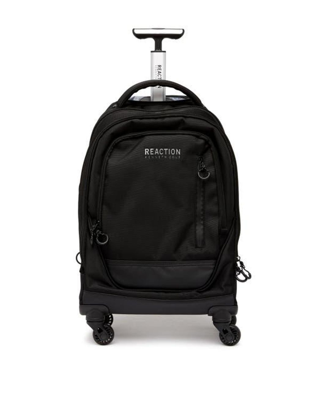 Kenneth Cole Black 1680D Poly 4 Wheel Roller Backpack for men