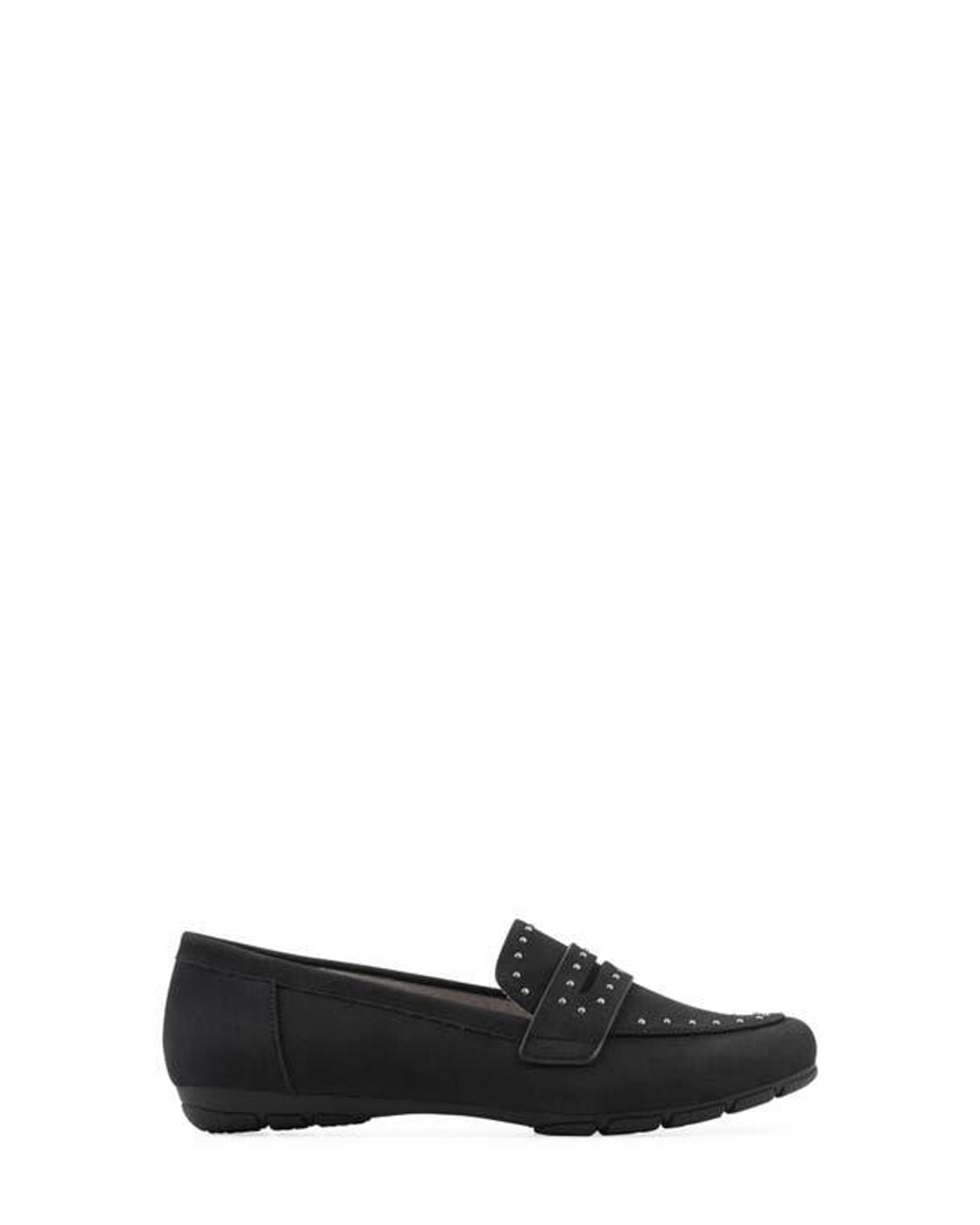 White Mountain Black Giada Stud Driving Loafer