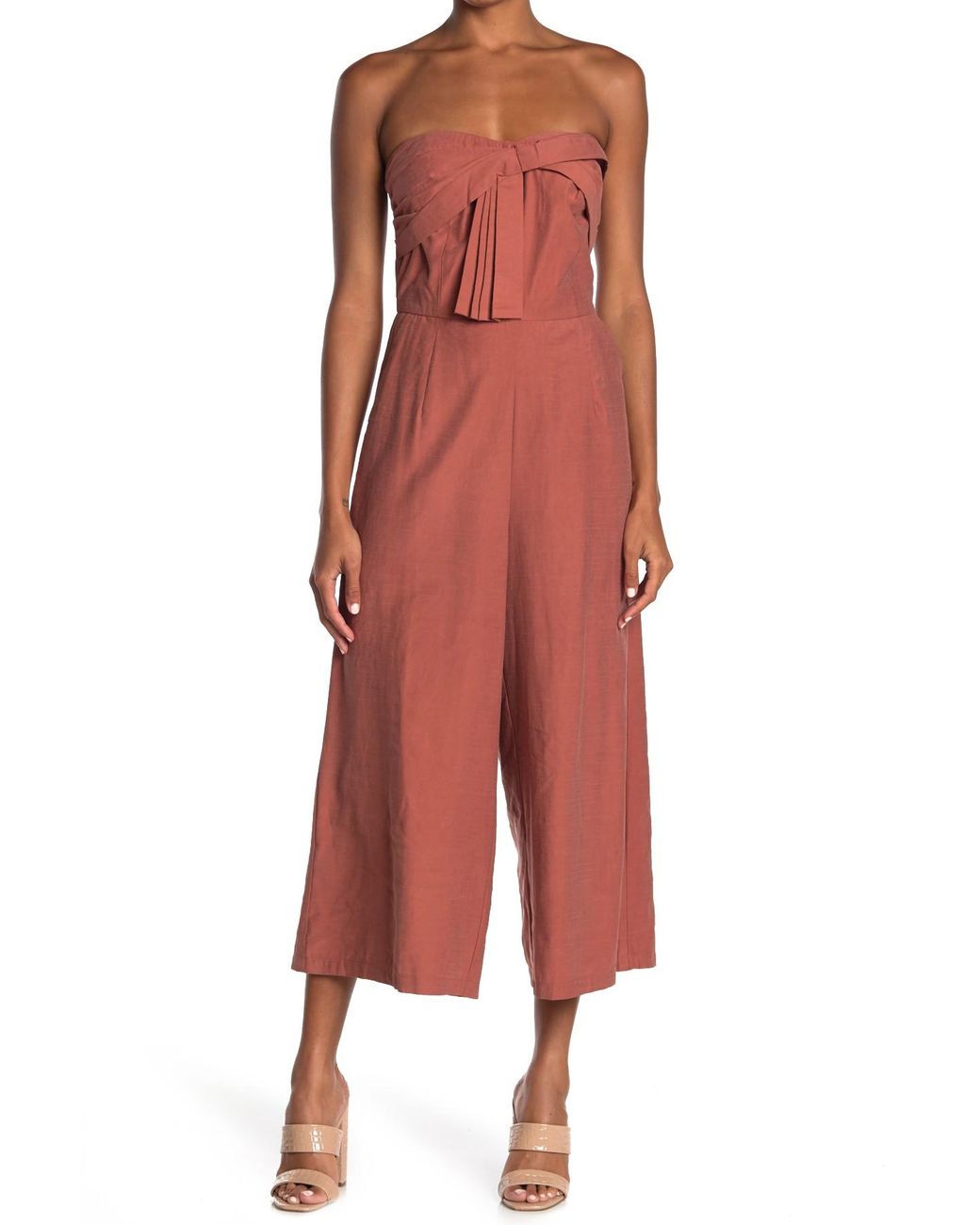 adelyn rae strapless slim leg jumpsuit