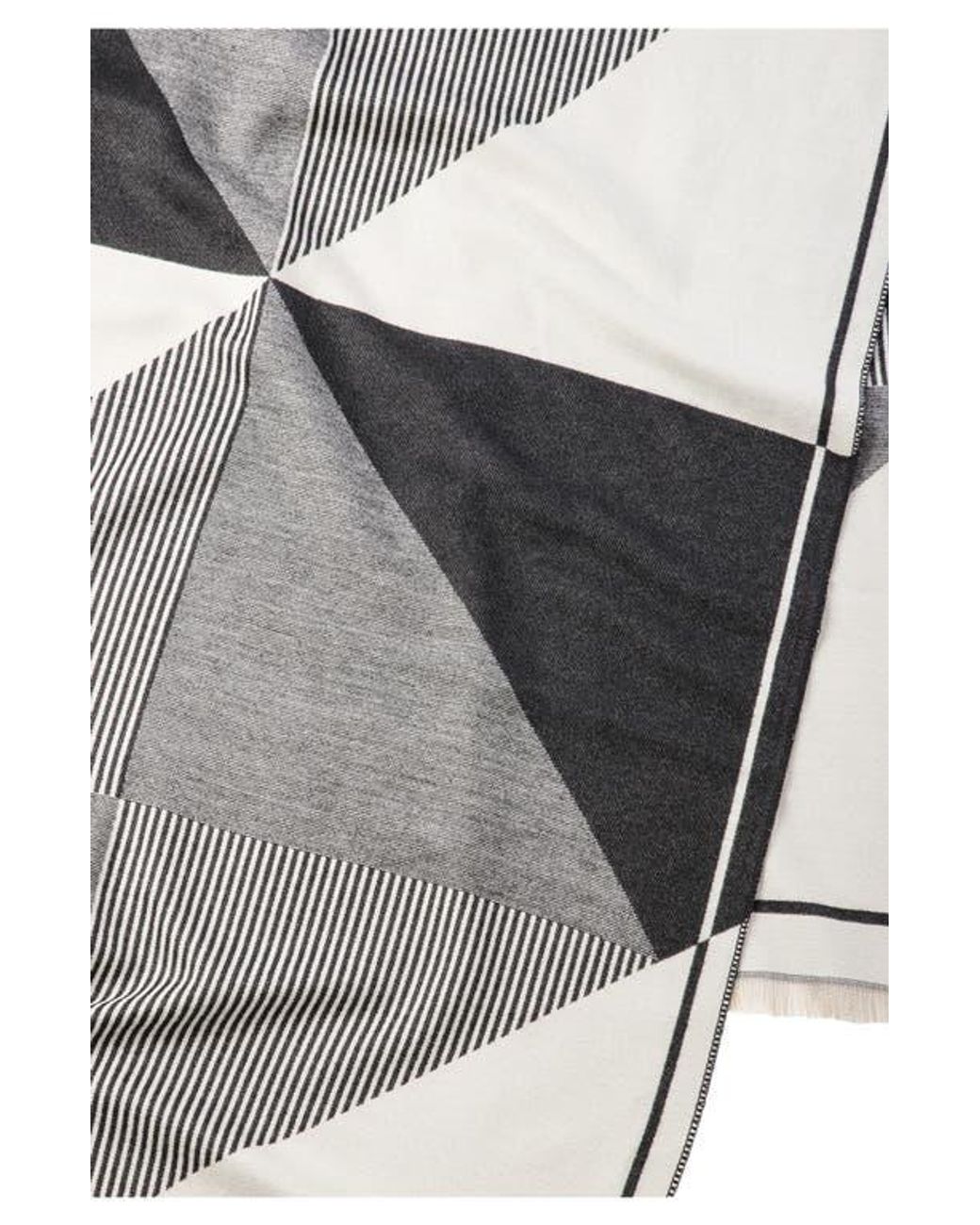 Saachi Gray Mosaic Reversible Printed Viscose Scarf