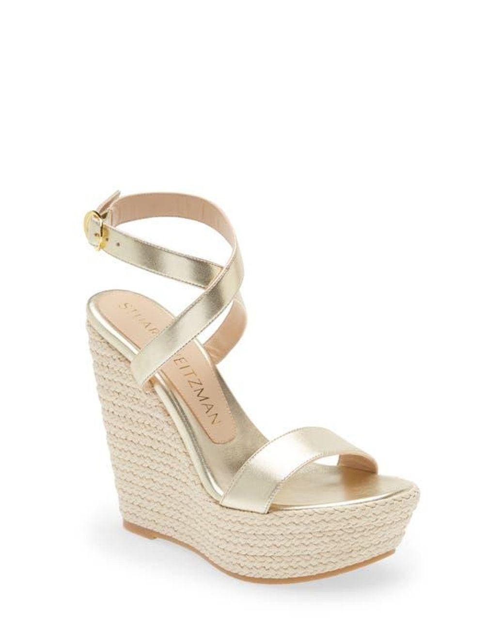 Stuart Weitzman Metallic Alex Platform Wedge Sandal