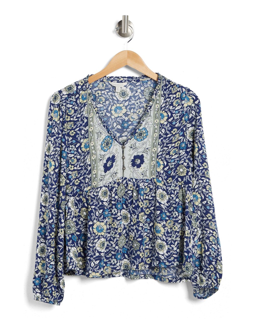 Lucky Brand Long Sleeve Embroidered Wrap Top – Blu Bird Boutique