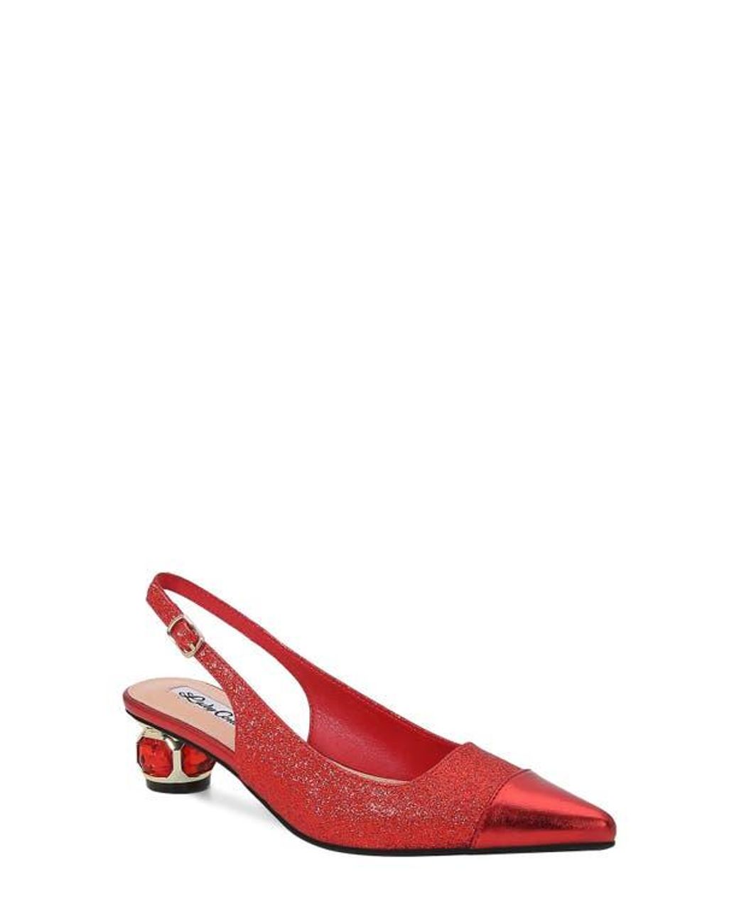 Lady Couture Red Saphire Pointed Toe Slingback Pump