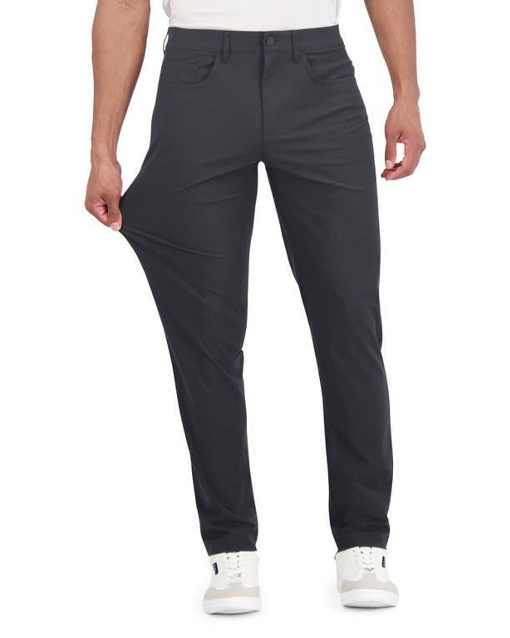 Ben Sherman Blue Solid 4-Way-Stretch Tech Golf Pants for men