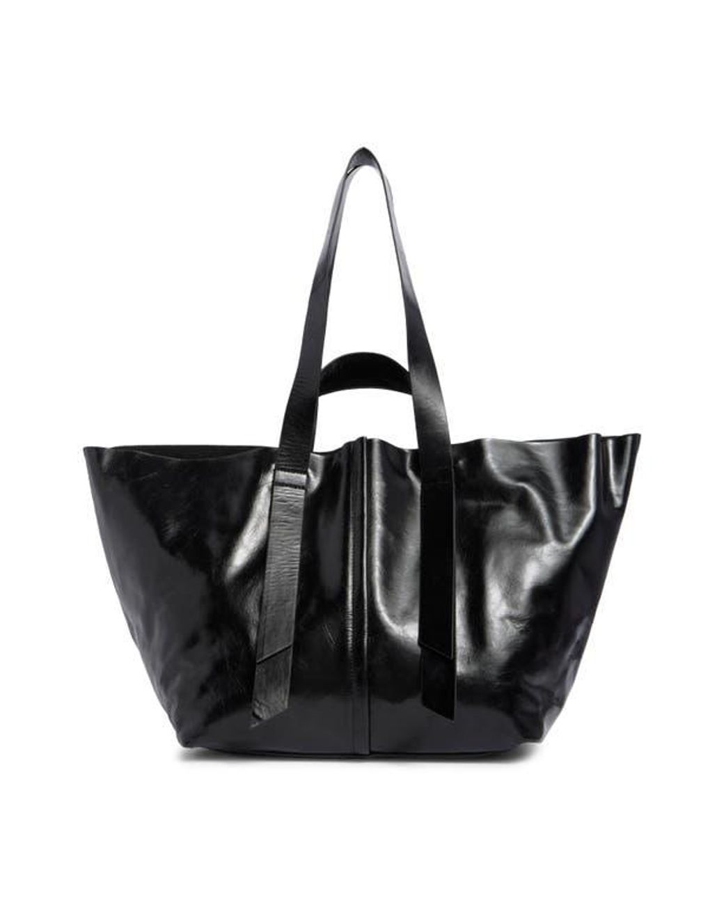AllSaints Jacqueline Leather Tote in Black | Lyst