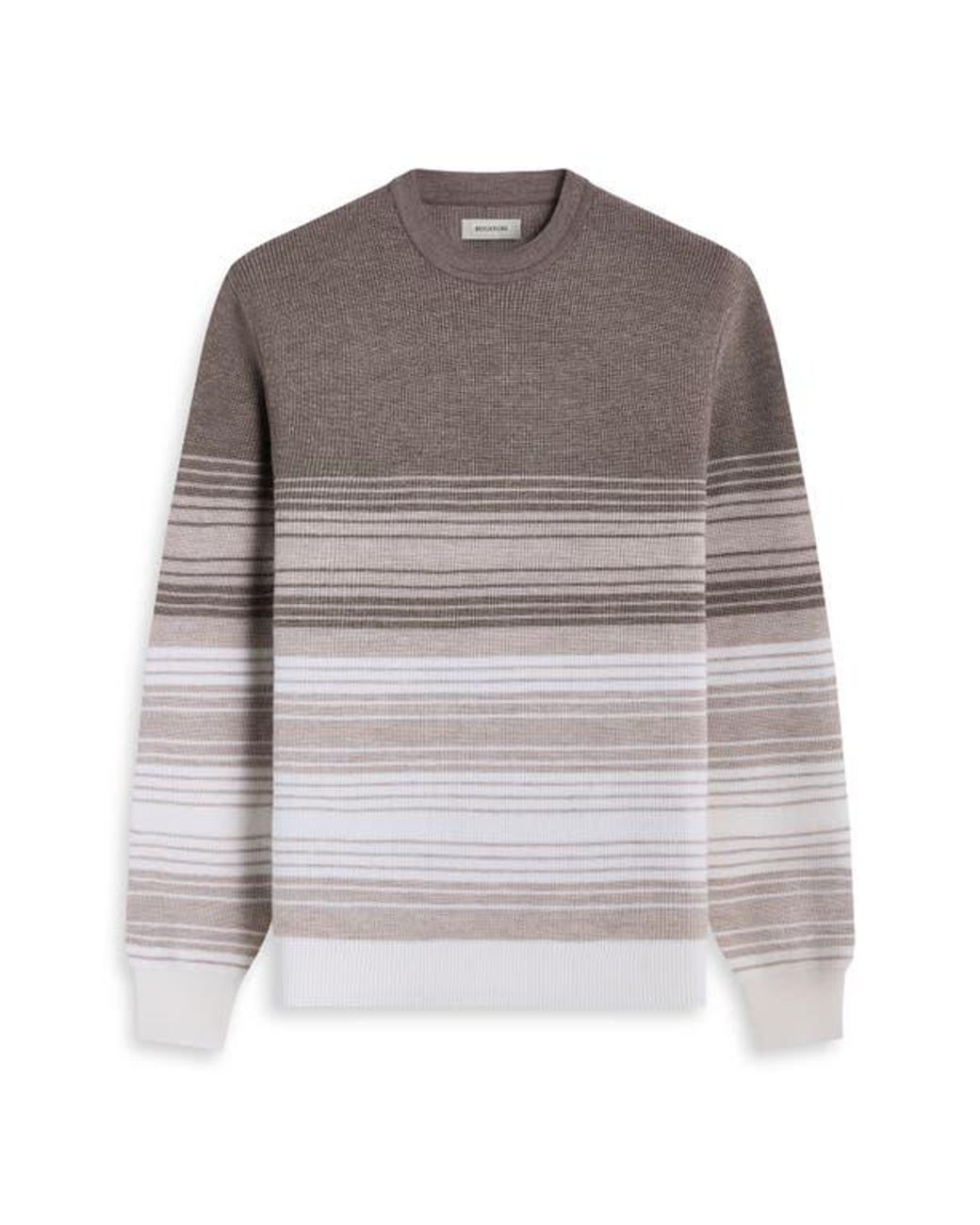 Bugatchi Purple Gradient Stripe Merino Wool Sweater for men