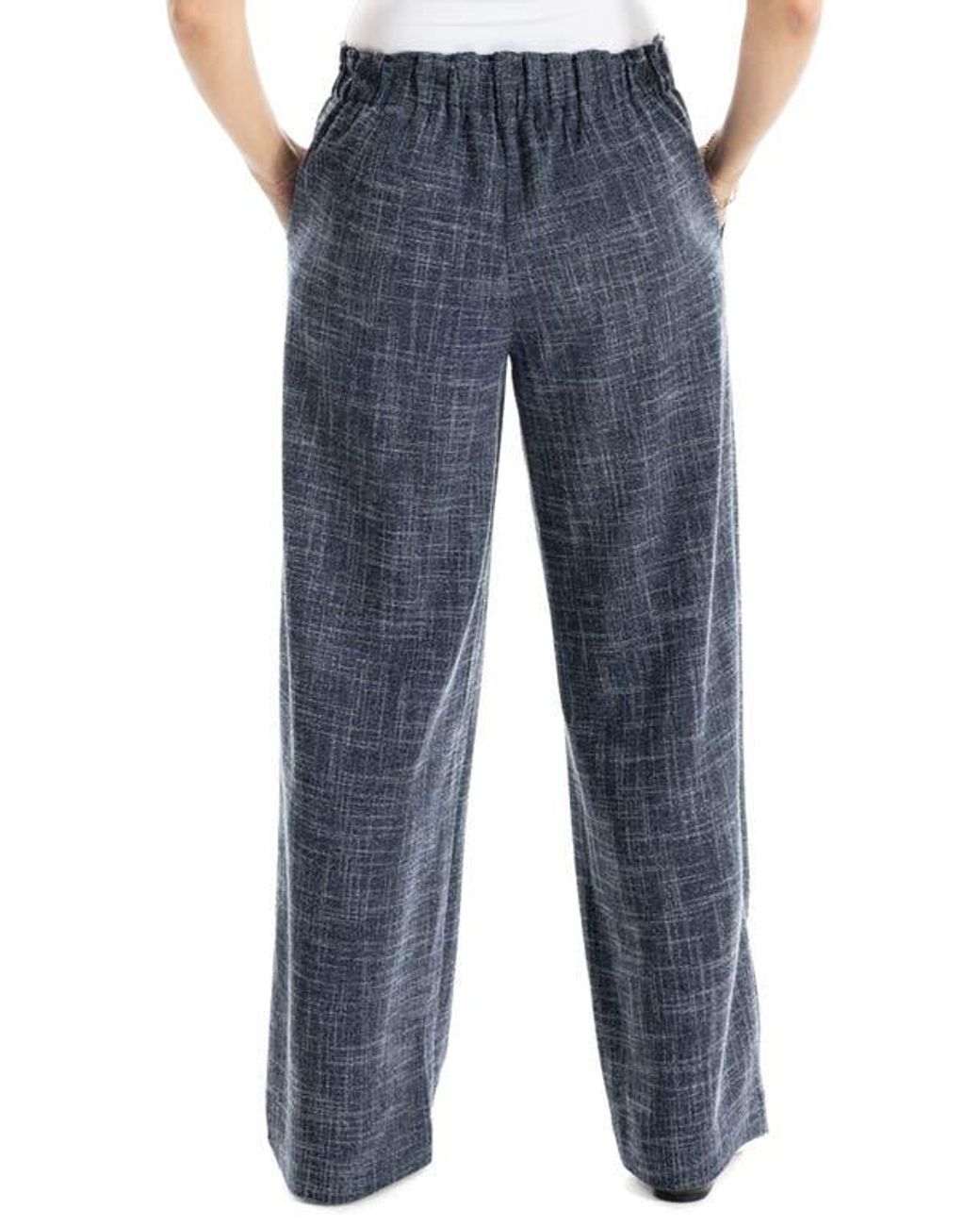 Max Studio Blue Soft Pleat Front Trousers