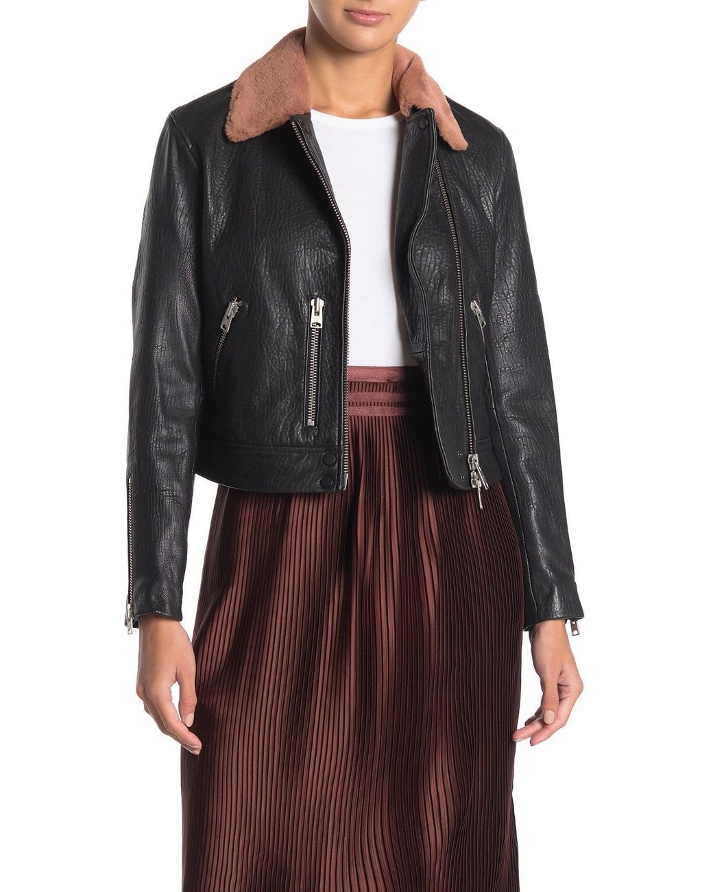 allsaints fur jacket