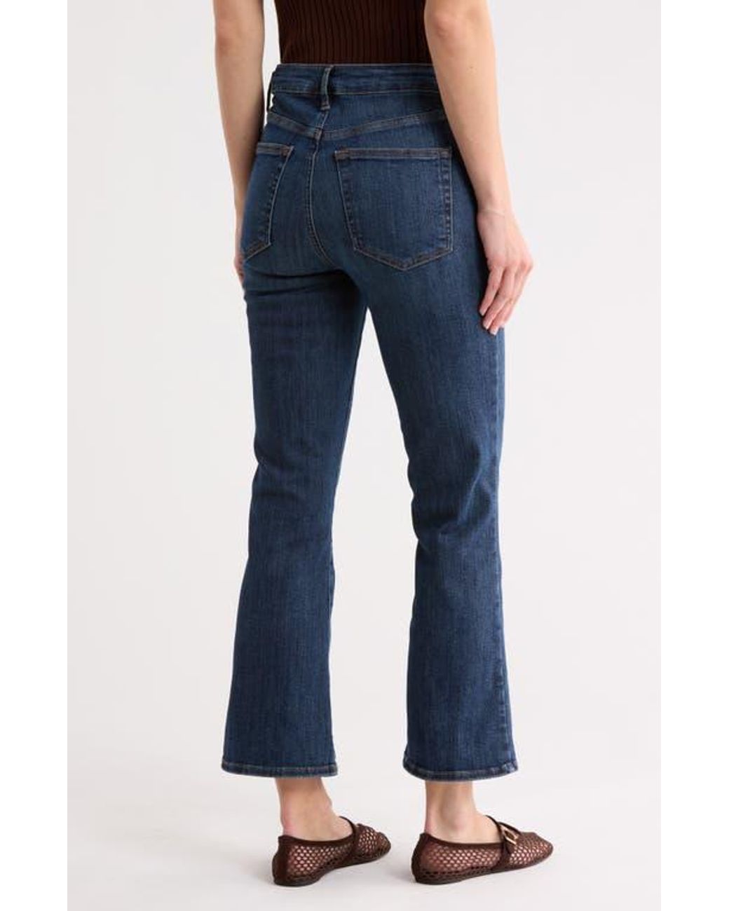 FRAME Blue Le Cropped Mini Bootcut Jeans