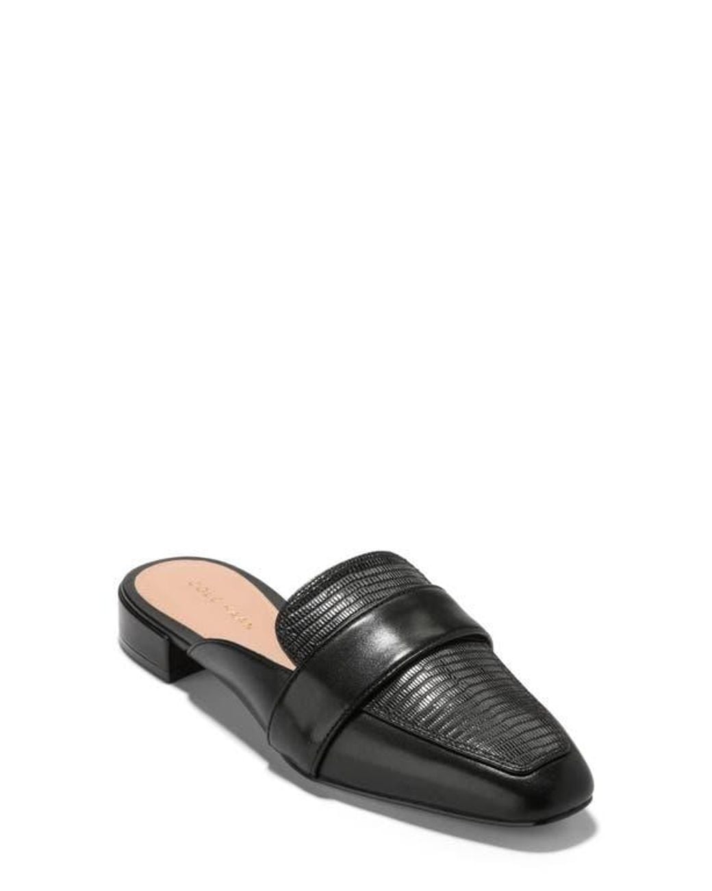 Cole Haan Black Pasha Embossed Mule