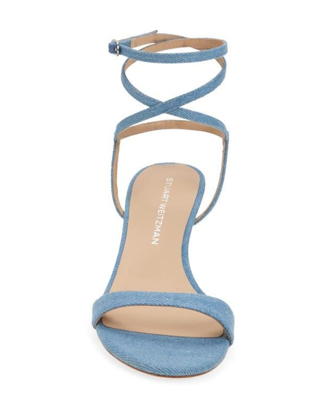 Stuart Weitzman White Nudist Wrap Sandal