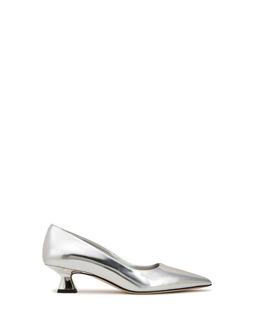 Sarto White Diva Kitten Heel Pointed Toe Pump