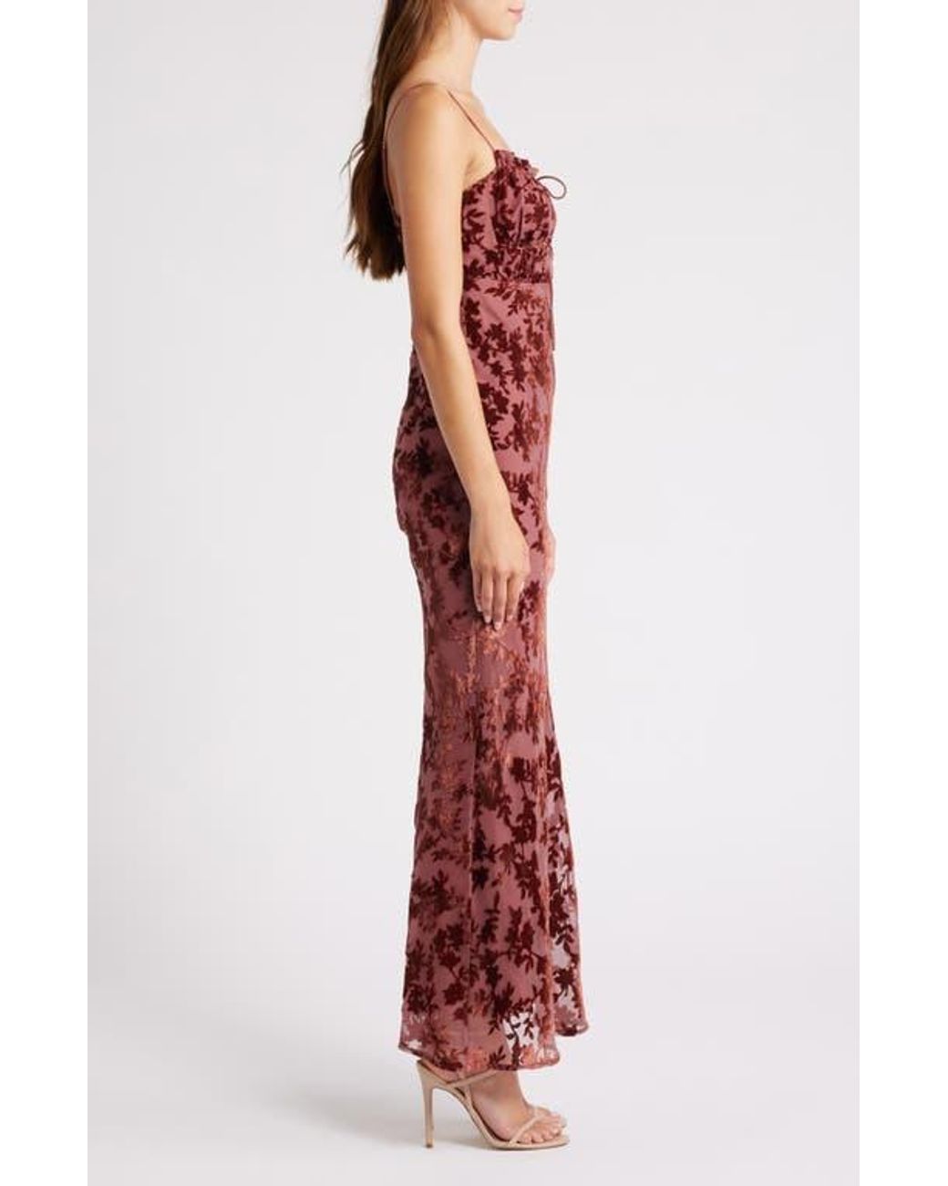 knee length dresses for ladies Roam Red Lace High-Neck Mini Dress – Club L London main image 1