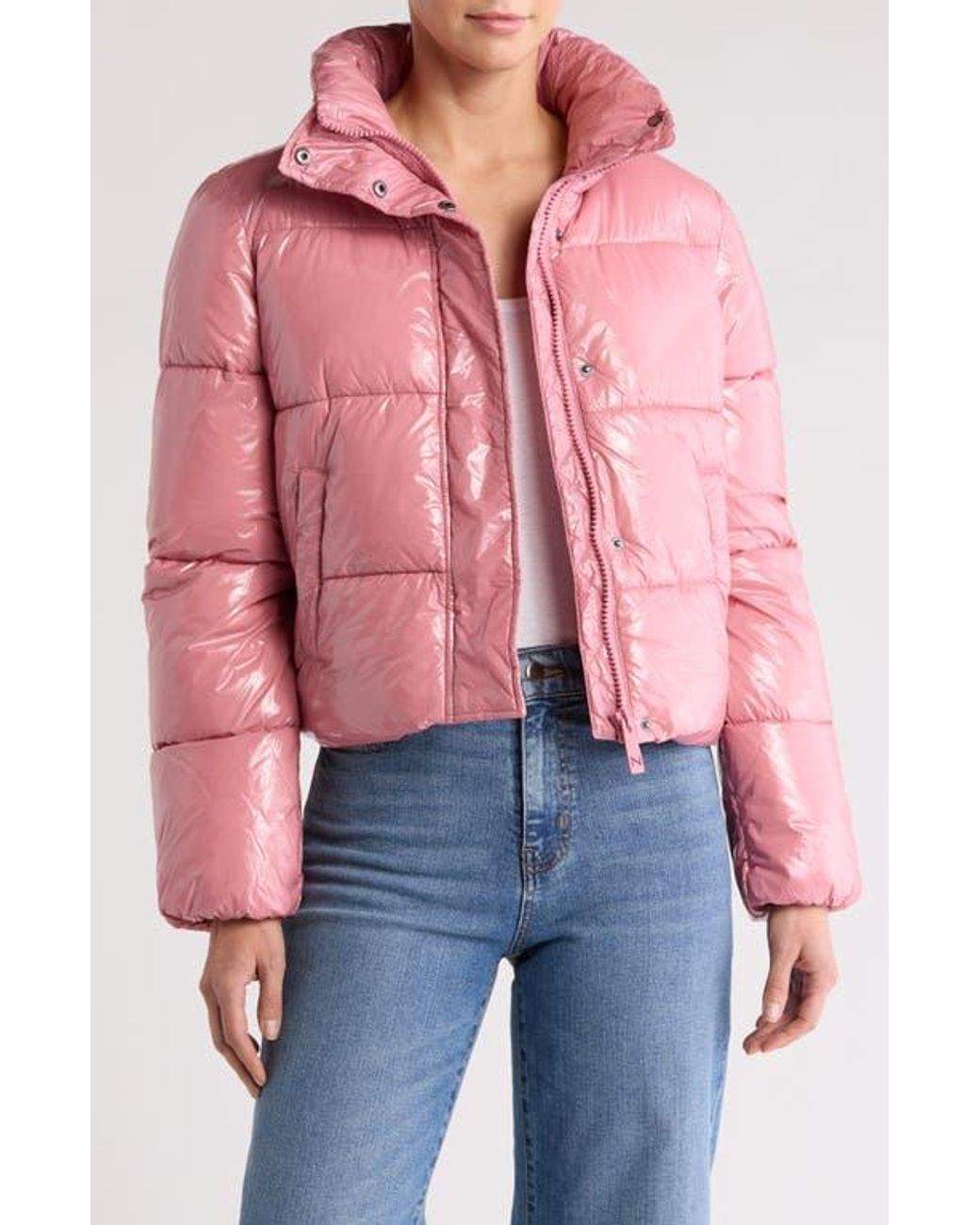 Noize Pink Coco Crop Water Resistant Puffer Jacket