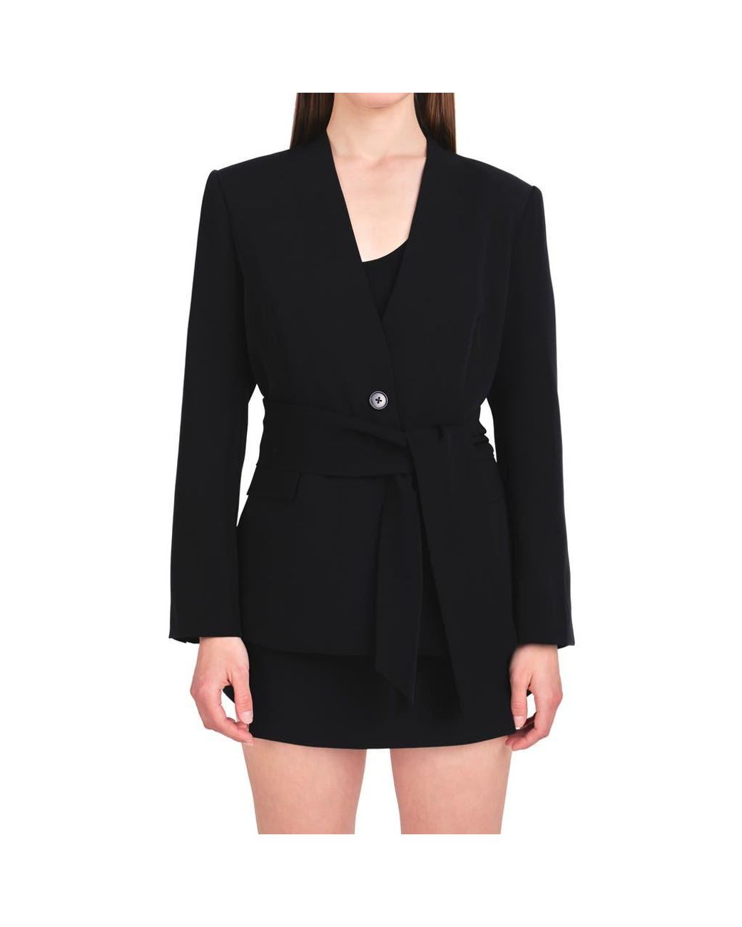 Endless Rose Black Fitted Sash Blazer