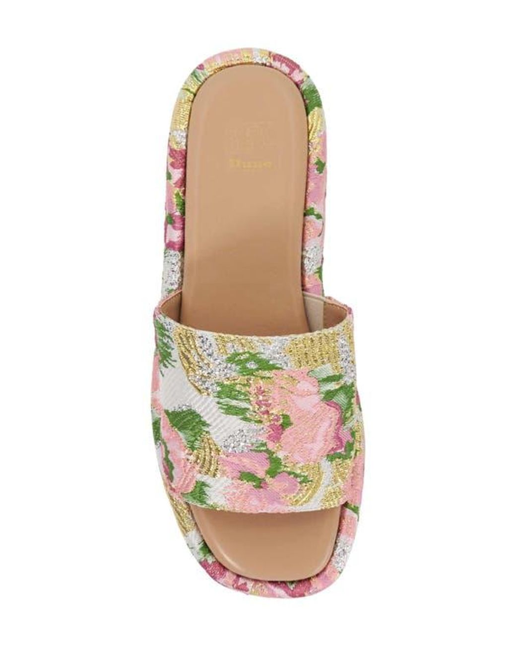 Dune Green Lanie Platform Slide Sandal